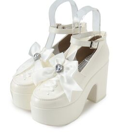 ESPERANZA / エスペランサ パンプス | ビジューリボン付きローファー厚底パンプス