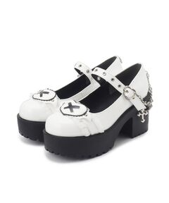 ESPERANZA / エスペランサ パンプス | 厚底ハートフリルストラップパンプス