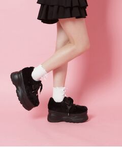 ESPERANZA / エスペランサ スニーカー | サテンリボンレースアップ厚底スニーカー