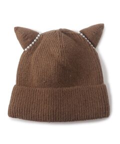 ESPERANZA / エスペランサ ニットキャップ | フェイクパールネコミミニット帽
