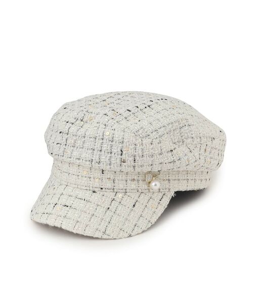 ESPERANZA / エスペランサ ハンチング・キャスケット・ベレー帽 | リボンパール調ツイードキャスケット | 詳細1