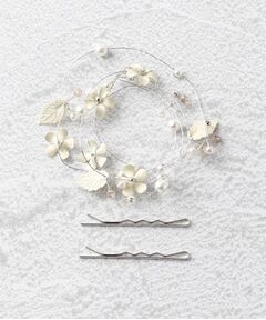 Classy GARDEN freely arrange wire フラワー リーフ フェイクパール ビーズ アメピン