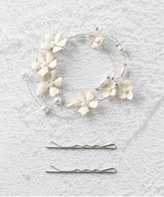 Classy GARDEN freely arrange wire フラワー フェイクパール ビーズ アメピン