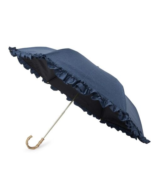 ESPERANZA / エスペランサ 傘 | 完全遮光 遮光率100％ 晴雨兼用日傘 デニム風フリル折りたたみ日傘 | 詳細1