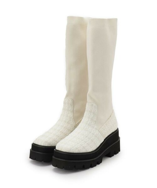 ESPERANZA/エスペランサ ニットロングブーツ アイボリー(904) L(24.0cm-24.5cm)