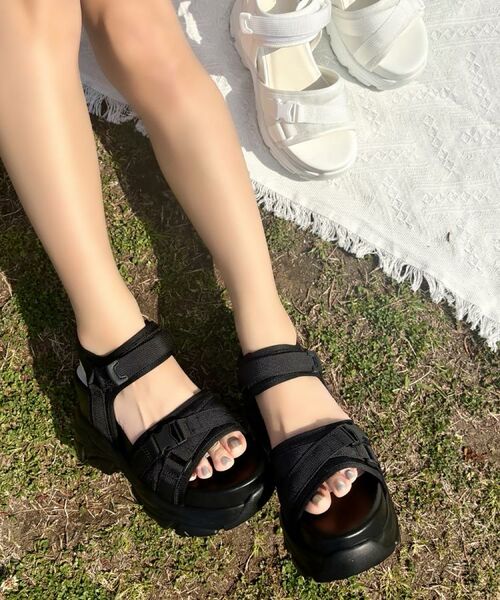 ESPERANZA エスペランサ サンダル エスペランサ ESPERANZA ストラップスタッズウエッジサンダル