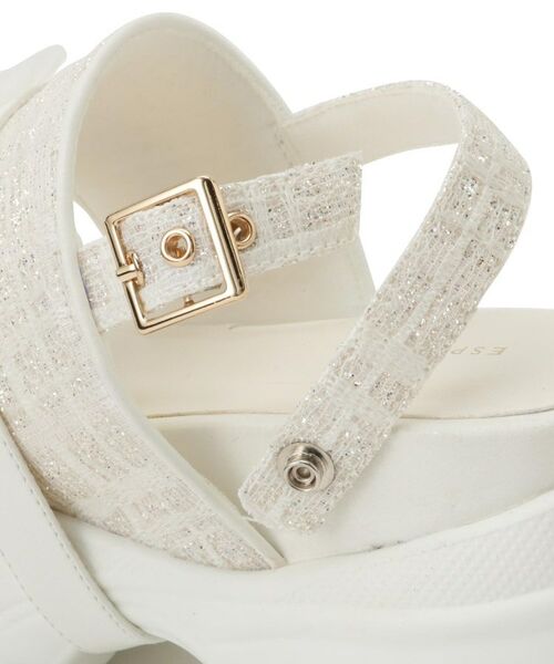 ESPERANZA / エスペランサ サンダル | ツイード風フラワーベルトスポサン | 詳細11