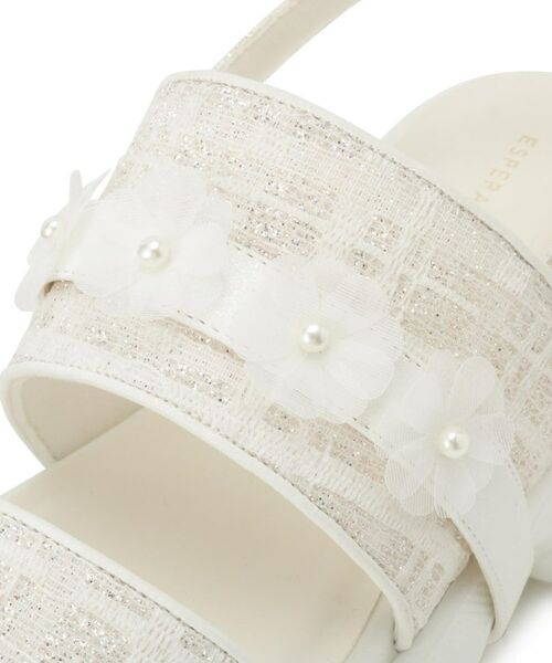ESPERANZA / エスペランサ サンダル | ツイード風フラワーベルトスポサン | 詳細12