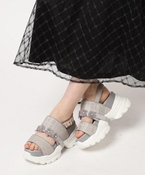 ESPERANZA / エスペランサ サンダル | ツイード風フラワーベルトスポサン | 詳細16