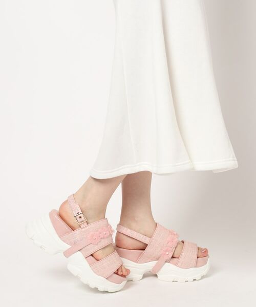 ESPERANZA / エスペランサ サンダル | ツイード風フラワーベルトスポサン | 詳細19