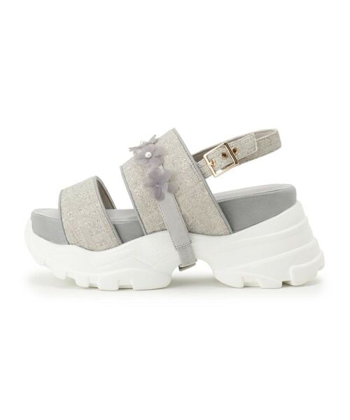 ESPERANZA / エスペランサ サンダル | ツイード風フラワーベルトスポサン | 詳細3