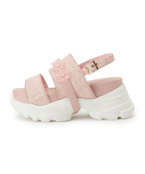 ESPERANZA / エスペランサ サンダル | ツイード風フラワーベルトスポサン | 詳細4