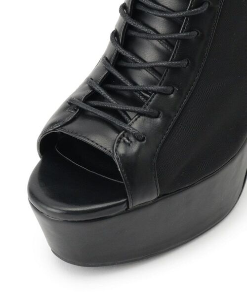 ESPERANZA / エスペランサ ブーツ（ショート丈） | 【ラク盛り／ブーサン】リピーター続出／脚長美脚　オープントゥレースアップショートブーツ | 詳細14