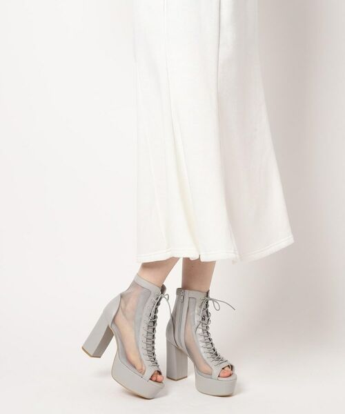 ESPERANZA / エスペランサ ブーツ（ショート丈） | 【ラク盛り／ブーサン】リピーター続出／脚長美脚　オープントゥレースアップショートブーツ | 詳細15