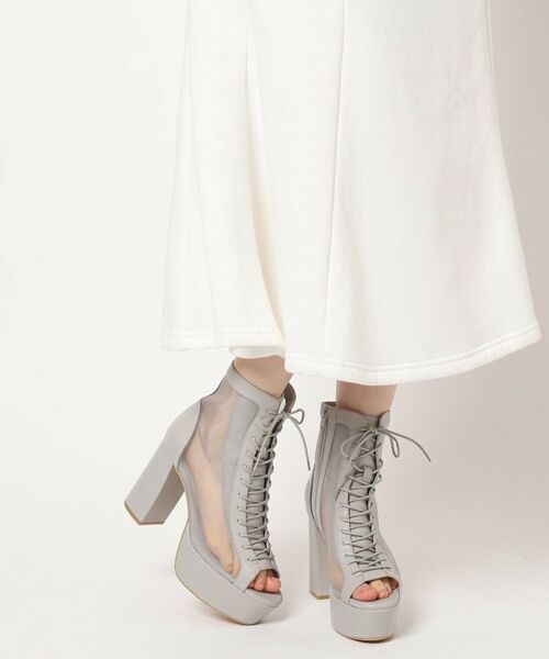 ESPERANZA / エスペランサ ブーツ（ショート丈） | 【ラク盛り／ブーサン】リピーター続出／脚長美脚　オープントゥレースアップショートブーツ | 詳細16