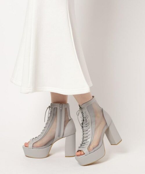 ESPERANZA / エスペランサ ブーツ（ショート丈） | 【ラク盛り／ブーサン】リピーター続出／脚長美脚　オープントゥレースアップショートブーツ | 詳細17