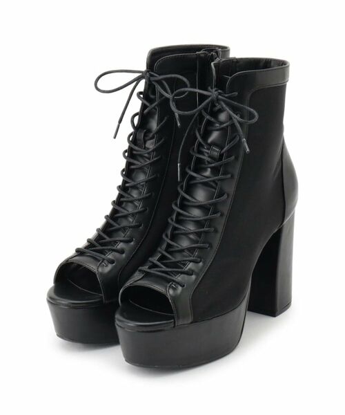 ESPERANZA / エスペランサ ブーツ（ショート丈） | 【ラク盛り／ブーサン】リピーター続出／脚長美脚　オープントゥレースアップショートブーツ | 詳細2