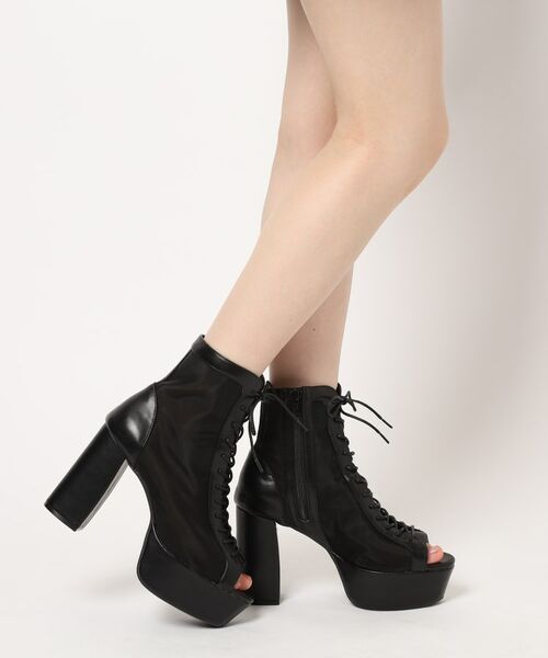 ESPERANZA / エスペランサ ブーツ（ショート丈） | 【ラク盛り／ブーサン】リピーター続出／脚長美脚　オープントゥレースアップショートブーツ | 詳細23