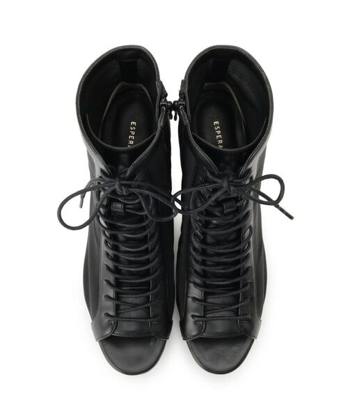 ESPERANZA / エスペランサ ブーツ（ショート丈） | 【ラク盛り／ブーサン】リピーター続出／脚長美脚　オープントゥレースアップショートブーツ | 詳細8