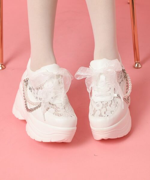 ESPERANZA / エスペランサ スニーカー | 厚底パール調チェ―ン付2WAYレーススニーカー | 詳細29