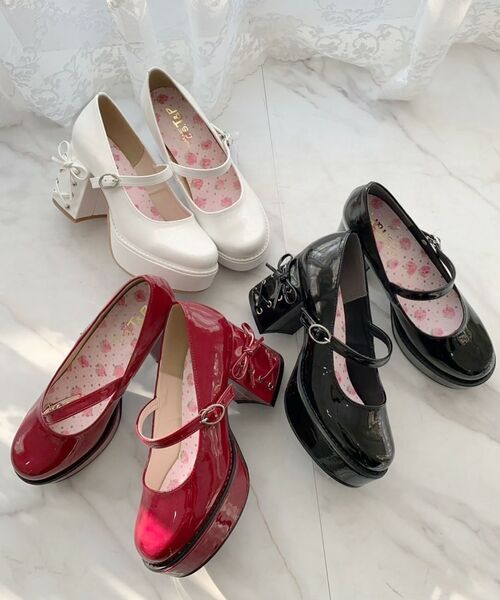 厚底ヒールレースアップパンプス （パンプス）｜ESPERANZA