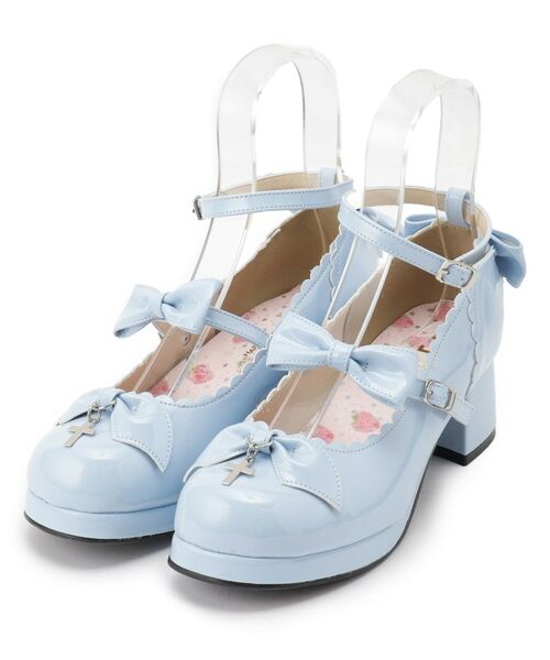 ESPERANZA/エスペランサ デビルリボン付き小悪魔パンプス ブルー(292) L(24.0cm-24.5cm) ESPERANZA/エスペランサ デビルリボン付き小悪魔パンプス ブルー(292) L(24.0cm-24.5cm)