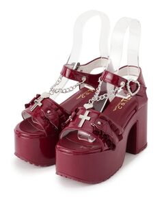 ESPERANZA / エスペランサ サンダル | 厚底ハートチェ―ン付き十字架サンダル