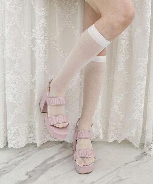 ESPERANZA / エスペランサ サンダル | ギャザーダブルベルト チャンキーヒールサンダル | 詳細25