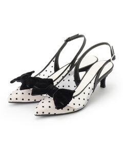 ESPERANZA / エスペランサ パンプス | リボンチュールレースバックストラップ2WAYパンプス