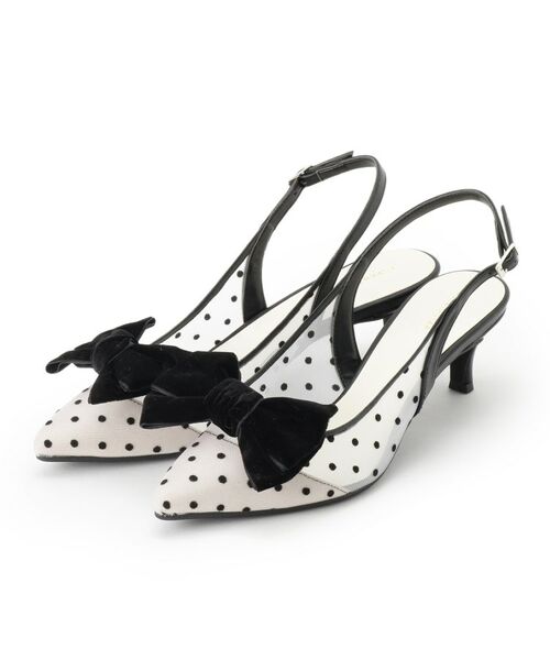 ESPERANZA/エスペランサ リボンチュールレースバックストラップ2WAYパンプス アイボリー(304) LL(24.5cm-25.0cm) ESPERANZA/エスペランサ リボンチュールレースバックストラップ2WAYパンプス アイボリー(304) LL(24.5cm-25.0cm)