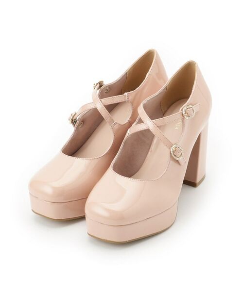 ESPERANZA/エスペランサ クロスダブルバックル厚底パンプス 結婚式二次会 パーティー 25SS ピンク(272) 25(22.5cm) ESPERANZA/エスペランサ クロスダブルバックル厚底パンプス 結婚式二次会 パーティー 25SS ピンク(272) 25(22.5cm)