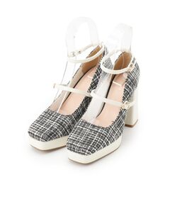 ESPERANZA / エスペランサ パンプス | スクエアトゥダブルストラップ厚底パンプス 結婚式二次会 パーティー 25SS