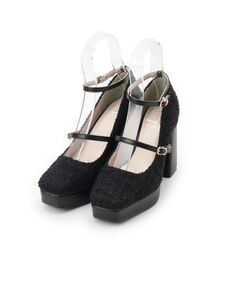 ESPERANZA / エスペランサ パンプス | スクエアトゥダブルストラップ厚底パンプス 結婚式二次会 パーティー 25SS