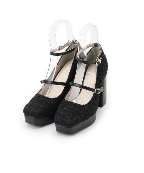 ESPERANZA / エスペランサ パンプス | スクエアトゥダブルストラップ厚底パンプス 結婚式二次会 パーティー 25SS | 詳細1