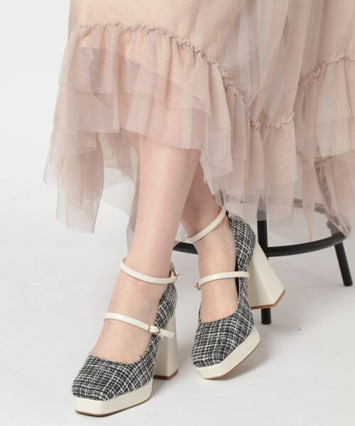 ESPERANZA / エスペランサ パンプス | スクエアトゥダブルストラップ厚底パンプス 結婚式二次会 パーティー 25SS | 詳細15