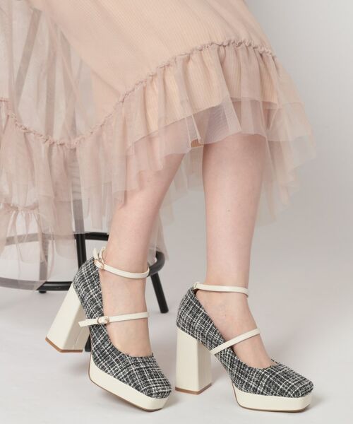 ESPERANZA / エスペランサ パンプス | スクエアトゥダブルストラップ厚底パンプス 結婚式二次会 パーティー 25SS | 詳細16