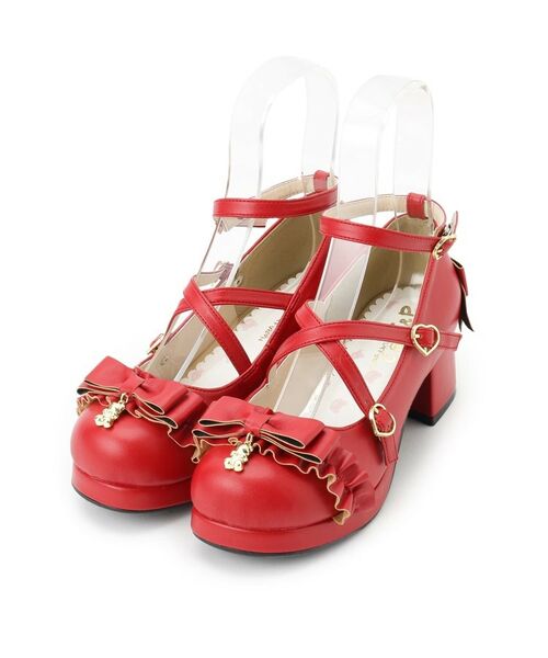 ESPERANZA/エスペランサ インフルエンサーコラボロリータクマさんパンプス レッド(062) S(22.0cm-22.5cm) ESPERANZA/エスペランサ インフルエンサーコラボロリータクマさんパンプス レッド(062) S(22.0cm-22.5cm)