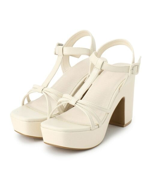 ESPERANZA/エスペランサ Tストラップミニバックルサンダル アイボリー(004) M(23.0cm-23.5cm) ESPERANZA/エスペランサ Tストラップミニバックルサンダル アイボリー(004) M(23.0cm-23.5cm)