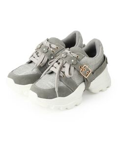 ESPERANZA / エスペランサ スニーカー | ツイード風フラワーベルト厚底スニーカー