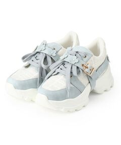 ESPERANZA / エスペランサ スニーカー | ツイード風フラワーベルト厚底スニーカー