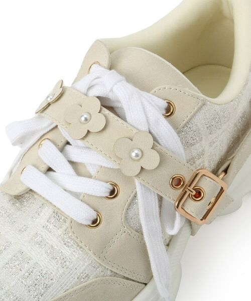 ESPERANZA / エスペランサ スニーカー | ツイード風フラワーベルト厚底スニーカー | 詳細6