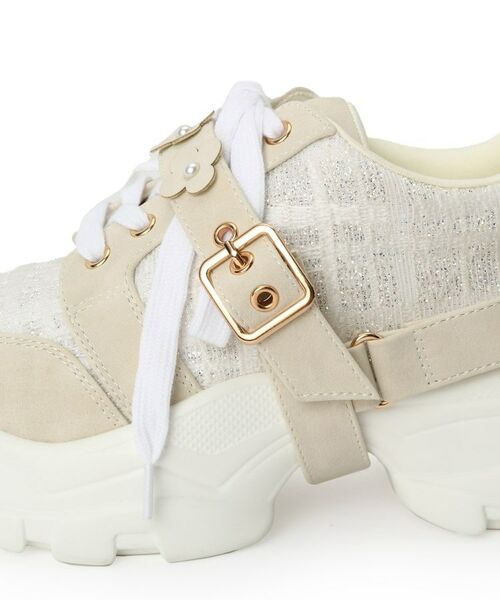 ESPERANZA / エスペランサ スニーカー | ツイード風フラワーベルト厚底スニーカー | 詳細7