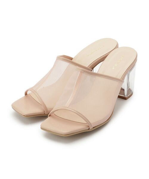 ESPERANZA/エスペランサ チュールメッシュクリアヒールミュール ピンク(372) M(23.0cm-23.5cm) ESPERANZA/エスペランサ チュールメッシュクリアヒールミュール ピンク(372) M(23.0cm-23.5cm)