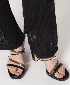 ESPERANZA / エスペランサ サンダル | クリア×メタリックラインコンビヒールサンダル