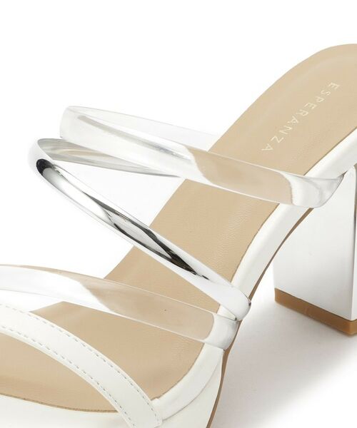 ESPERANZA / エスペランサ サンダル | クリア×メタリックラインコンビヒールサンダル | 詳細10