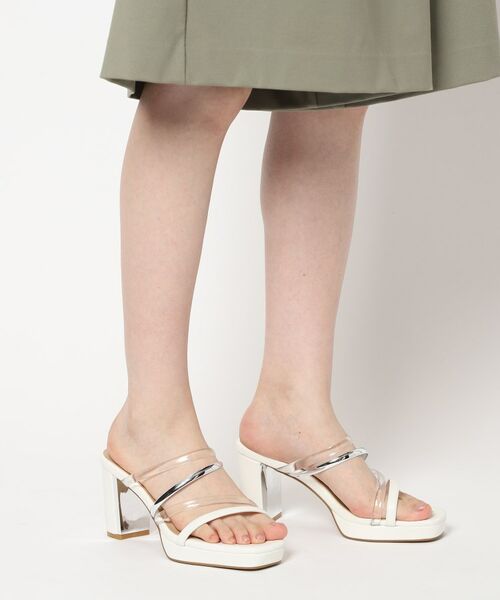 ESPERANZA / エスペランサ サンダル | クリア×メタリックラインコンビヒールサンダル | 詳細16