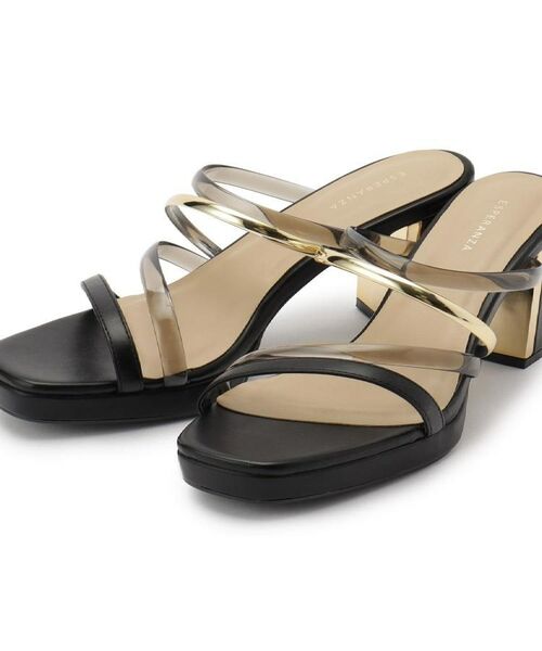 ESPERANZA / エスペランサ サンダル | クリア×メタリックラインコンビヒールサンダル | 詳細25