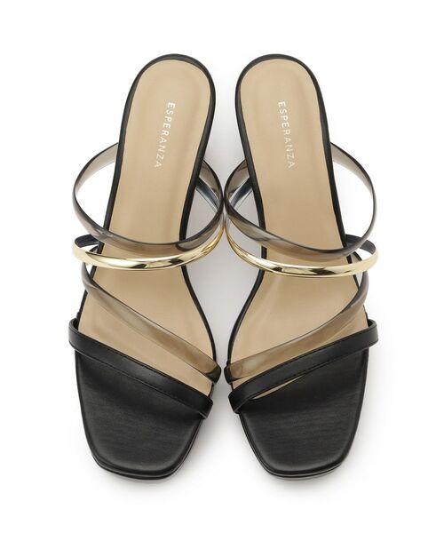 ESPERANZA / エスペランサ サンダル | クリア×メタリックラインコンビヒールサンダル | 詳細6