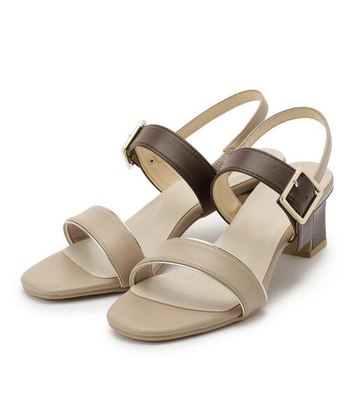 ESPERANZA/エスペランサ 配色バックルベルトサンダル ベージュ(052) M(23.0cm-23.5cm) ESPERANZA/エスペランサ 配色バックルベルトサンダル ベージュ(052) M(23.0cm-23.5cm)