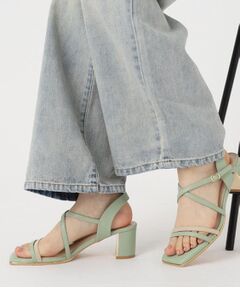 ESPERANZA / エスペランサ サンダル | プレートヒールクロスベルトサンダル